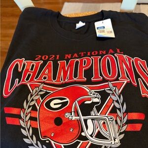 Hanes Black T-Shirt with Red Graphics